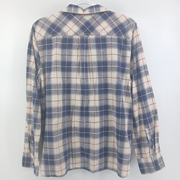 J. Crew Plaid Boy Fit Shirt Size LG Popover Flannel Fall Oversized 90s Tomboy - Picture 4 of 6